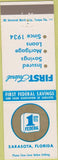Matchbook Cover - 1st Federal Bank Sarasota FL