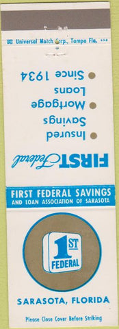 Matchbook Cover - 1st Federal Bank Sarasota FL