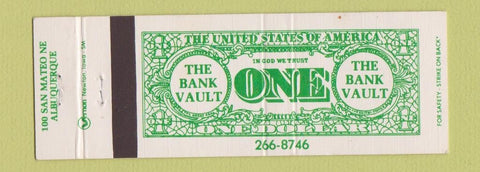 Matchbook Cover - Bank Vault Albuquerque NM Full Length