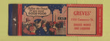 Matchbook Cover - Greves' Restaurant  Full Length