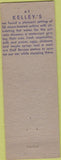 Matchbook Cover - Kelley's Derby Line VT Cabins WEAr