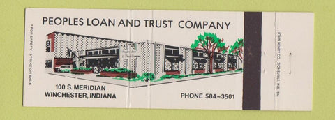 Matchbook Cover - Peoples Loan and Trust Winchester IN Full Length