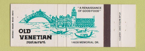 Matchbook Cover - Old Venetian Restaurant Italian Full Length