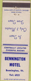 Matchbook Cover - Bennington Motel VT