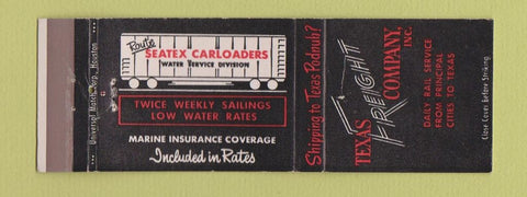 Matchbook Cover - Seatex Carloaders Railorad TX