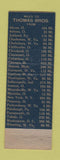 Matchbook Cover - Thomas Bros oil gas Sohio Rockland OH WEAR