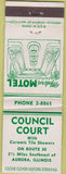 Matchbook Cover - Council Court Aurora IL