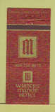 Matchbook Cover - Writers' Manor Hotel Denver Colorado 30 Strike