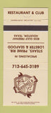Matchbook Cover - Randall's Restaurant Houston TX 30 Strike