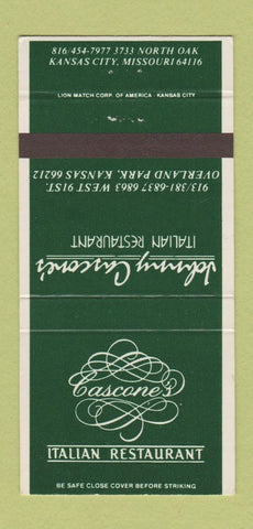 Matchbook Cover - Johnny Cascone's Italian Overland Park KS 30 Strike