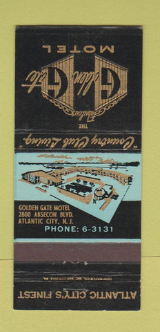 Matchbook Cover - Golden Gate Motel Atlantic City NJ 30 Strike