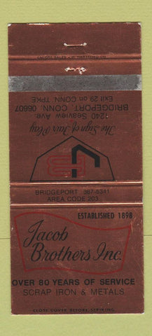Matchbook Cover - Jacob Brothers Iron Scrap Metal Bridgeport CT WEAR 30 Strike