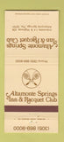 Matchbook Cover - Altamonte Springs Inn Racquet Club FL 30 Strike