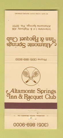 Matchbook Cover - Altamonte Springs Inn Racquet Club FL 30 Strike