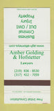 Matchbook Cover - Amber Golding Hofstetter Lawyers Dyer IN 30 Strike