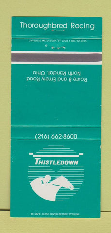 Matchbook Cover - Thistledown Horse Racing North Randall OH 30 Strike