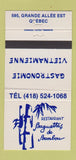 Matchbook Cover - Restaurant Baguettes de Peambou Quebec QC 30 Strike