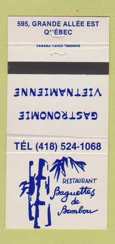 Matchbook Cover - Restaurant Baguettes de Peambou Quebec QC 30 Strike