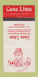 Matchbook Cover - Casa Lima Italian Toronto ON 30 Strike