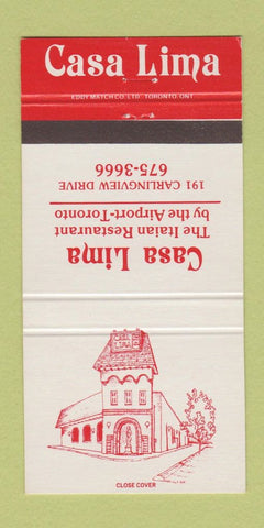 Matchbook Cover - Casa Lima Italian Toronto ON 30 Strike