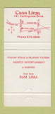 Matchbook Cover - Casa Lima Italian Toronto ON 30 Strike