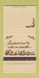 Matchbook Cover - Le Premier Jour De Notre Vie Ensemble QC 30 Strike
