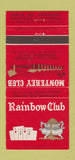 Matchbook Cover - Rainbow Monterey Club Gardena CA cards poker 30 Strike