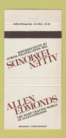Matchbook Cover - Allen Edmonds Men's Shoes Belgium WI 30 Strike