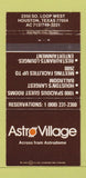 Matchbook Cover - Astro Village Houston TX Astrodome 30 Strike