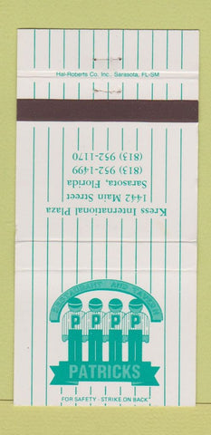 Matchbook Cover - Patricks Sarasota FL 30 Strike