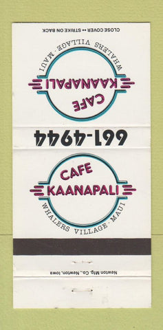 Matchbook Cover - Cafe Kaanapali Maui Hawaii 30 Strike