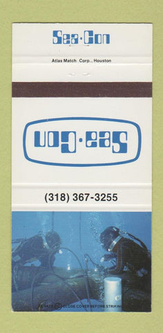 Matchbook Cover - Sea Con New Ibera LA diving oil gas wells 30 Strike