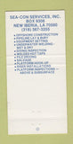 Matchbook Cover - Sea Con New Ibera LA diving oil gas wells 30 Strike