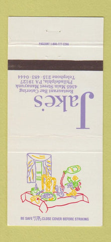 Matchbook Cover - Jake's Restaurant Philadelphia PA 30 Strike