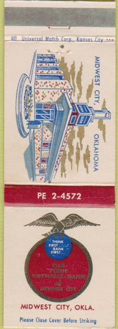 Matchbook Cover - Bank Midwest City OK