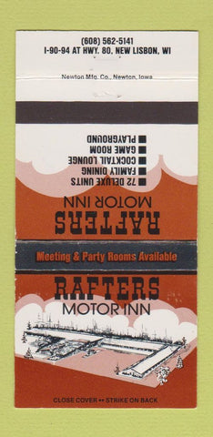 Matchbook Cover - Rafters Motor Inn New Lisbon WI 30 Strike