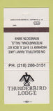 Matchbook Cover - Thunderbird Lodge International Falls MN 30 Strike