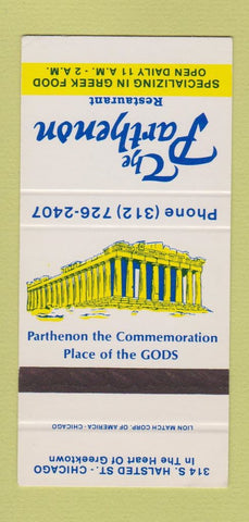 Matchbook Cover - The Parthenon Restaurant Chicago IL Greek 30 Strike