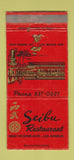 Matchbook Cover - Seibu Restaurant Los Angeles CA Japanese 30 Strike