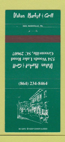 Matchbook Cover - Italian Market Grill Greenville SC 30 Strike