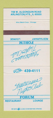 Matchbook Cover - Streetscapes Night Club Forum Arlington Heights IL 30 Strike