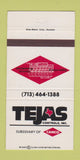Matchbook Cover - Tejas Controls Camco TX 30 Strike