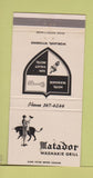 Matchbook Cover - Matador Washakie Grill Worland WY 30 Strike