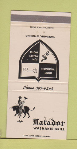 Matchbook Cover - Matador Washakie Grill Worland WY 30 Strike