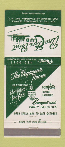 Matchbook Cover - Pine Tree Point Club Alexandria Bay NY 30 Strike
