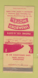 Matchbook Cover - Vagabond Motel between Waterloo Cedar Falls IA WEAR 30 Strike