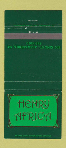 Matchbook Cover - Henry Africa Alexandria VA 30 Strike