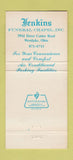 Matchbook Cover - Jenkins Funeral Home Westlake OH 30 Strike