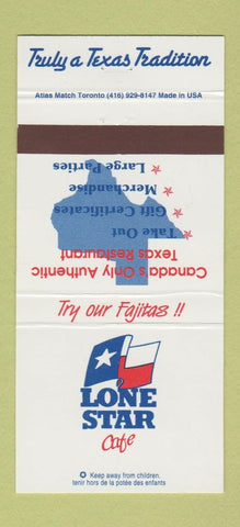 Matchbook Cover - Lone Star Cafe Ottawa Kingston Mississauga ON 30 Strike