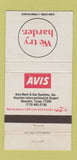 Matchbook Cover - Avis Car Rentals Houston TX WEAR 30 Strike